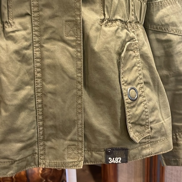 ONLY Army Green Utility Canvas Jacket w/ Hood | Drawstring Waist | M - Picture 3 of 13